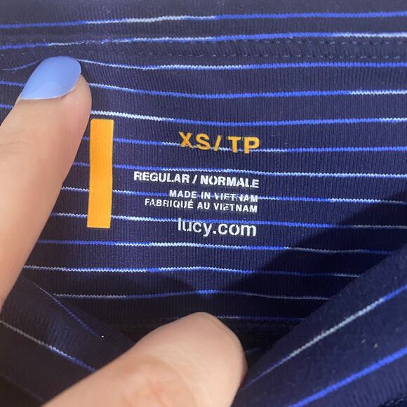 Lucy Heathered Navy Blue Full Length Legging Workout Pant Sz XS - Picture 5 of 10